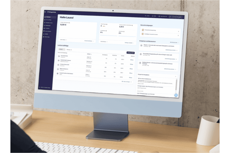 Das neue GotPhoto Dashboard mit neuer Navigation